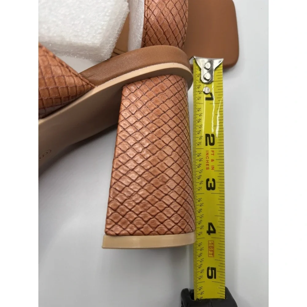 ZBY Brown‎ Open Toe Heel Sandals Sz 8 - Picture 6 of 7